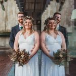 Creative winter wedding photography at Newcastle Civic Centre.