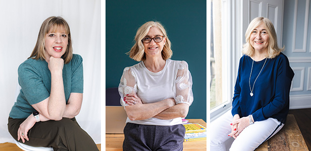 collage of 3 photos should female women in business headshots