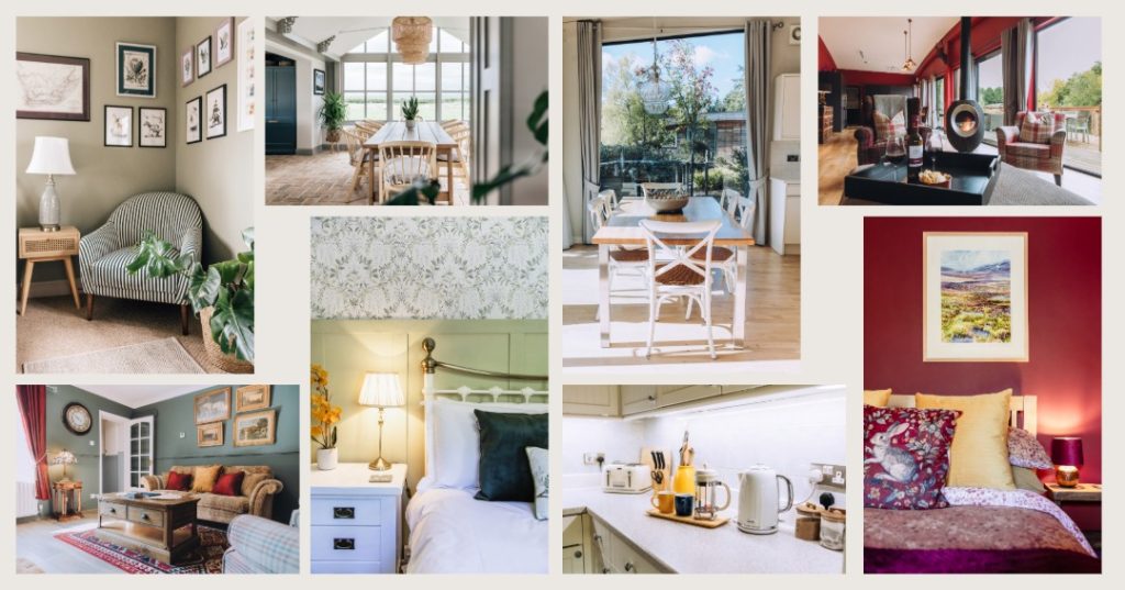 Collage of photo examples of holiday let photography